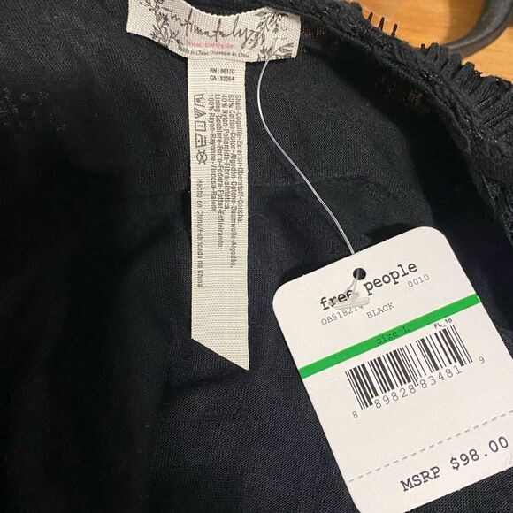 NEW Free People Daydream Black Lace Backless Mini Dress NWT Large - Picture 14 of 16